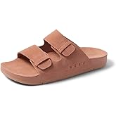 REEF Ojai Two Bar Women's Fashion Slide Sandal, Premium Leather, Soft Cushion Footbed, Cork, 5
