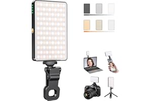 SEAEYES 120 LED Video Light, Portable USB Photo Light Dimmable 2500-9000K CRI 95+ 3000mAh Battery with Tripod and Clip, Photo Lamp for Phone/iPad/Laptop/Camera