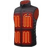 Venustas Men's Heated Down Vest with Battery Pack 7.4V Included, 90% Duck Down Lightweight Electric Vest for Hiking Hunting