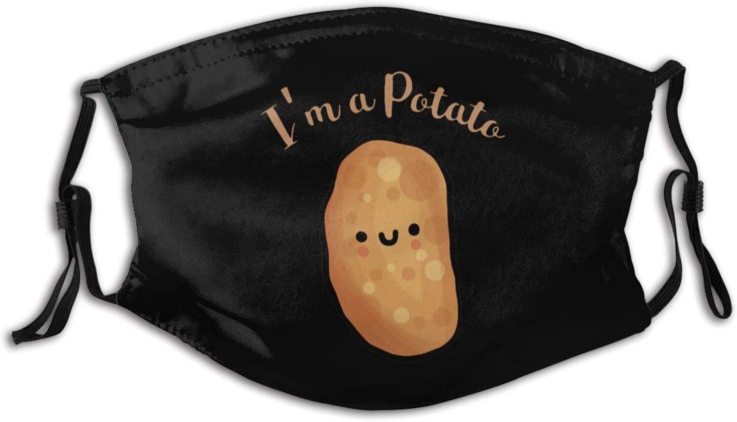 I'm A Potato Funny Face Mask with Filter Adjustable Earloop for Men Women Washable and Reusable