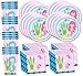 Mermaids Under the Sea Birthday Party Supplies Set Plates Napkins Cups Tableware Kit for 16
