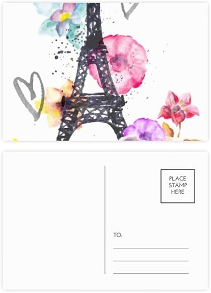 Amazon エッフェル塔 ハート型 フランス ポストカード セット 誕生日 郵便 感謝 グリーティングカード ポストカード 絵柄付はがき 文房具 オフィス用品