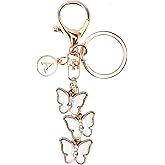 LUHOHI Bag Charms for Handbags- Cute Keychains for Women Car Keys Chain Accessories Beautiful Butterfly Letter Initial Charm