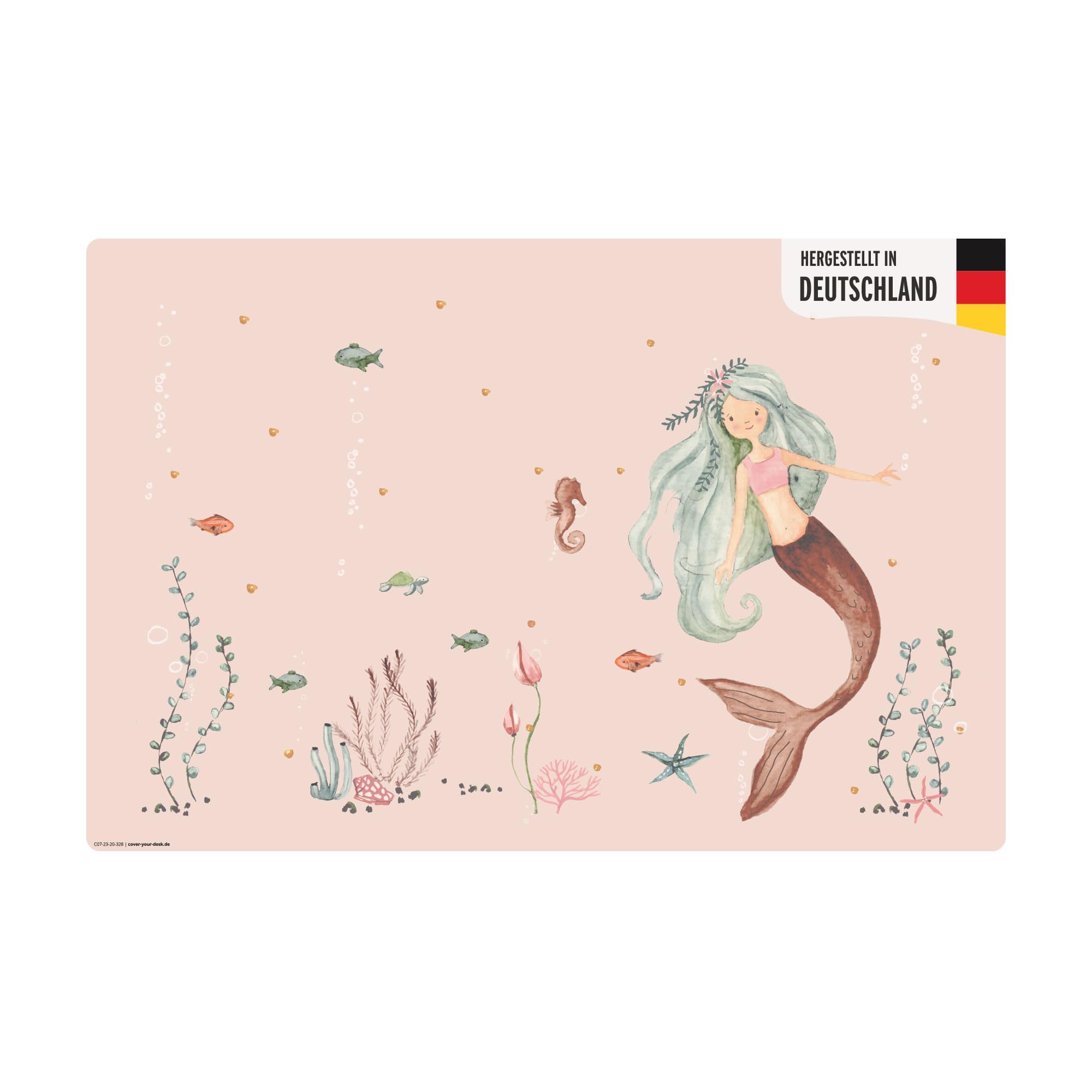 coveryourdesk Desk Pad, 60 x 40 cm, Premium Vinyl, Mermaid Pink, Made in Germany