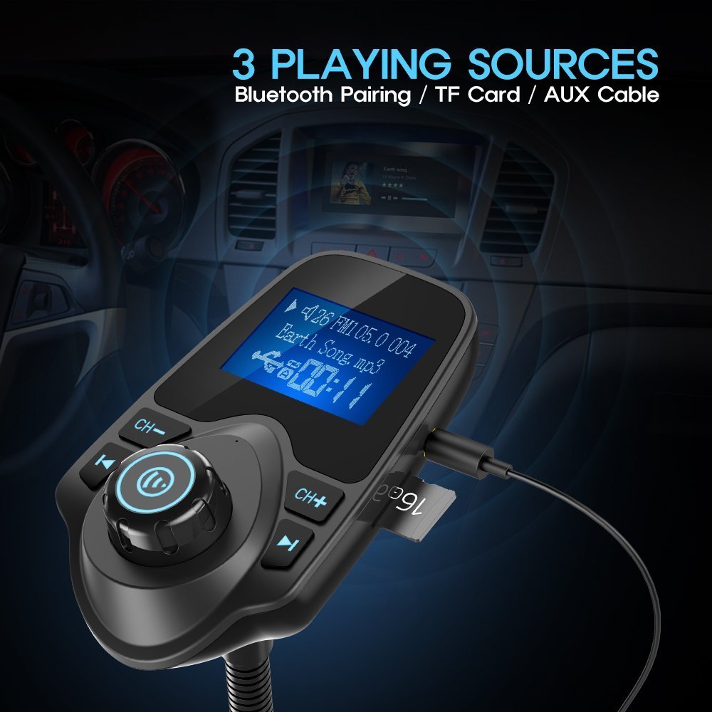 Trasmettore FM Bluetooth 5.0 K per auto Vivavoce Caricatore per auto doppio USB 3.1A Supporto disco U AUX Modulatore MP3 Lettore musicale  34