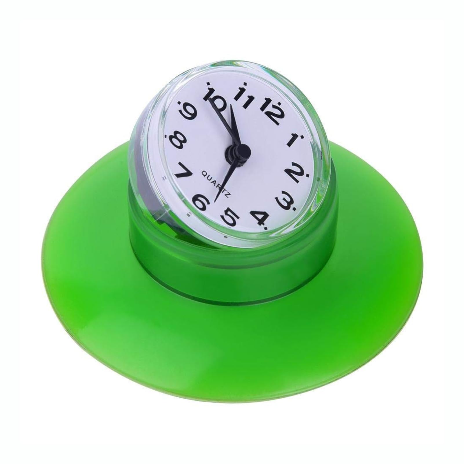 DEWIN Wall Clock, Mini Cute Bathroom Kitchen Mirror Suction Wall Clock Shower Waterproof Quartz Clocks Decoration(Green)