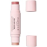 "Wander Beauty On-the-Glow Blush and Illuminator - Bare/Nude Glow - 7-in-1 Hydrating Cream Blush & Highlighting Stick - Stick Blush for Cheeks, Lip, Face & Body - Highlighter Makeup & Blush"
