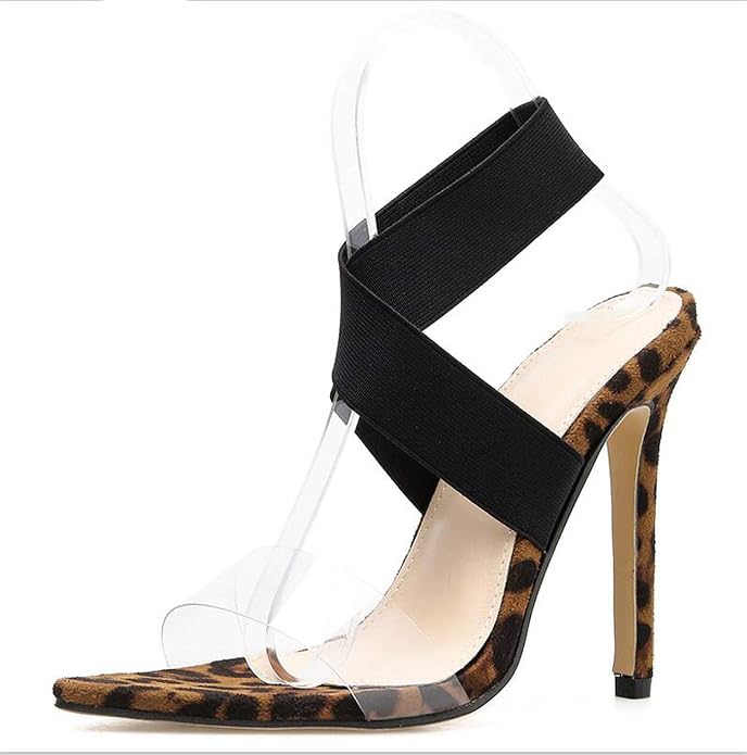 leopard print heeled sandals