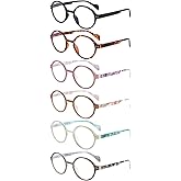Kerecsen 6 Pack Vintage Round Reading Glasses for Women & Men Blue Light Blocking, Spring Hinge Design, Reading & Office Use