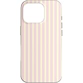 Pastel Light Pink Yellow Vertical Line Stripes Minimalist Case for iPhone 16 Pro