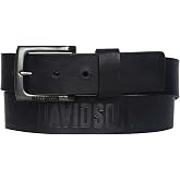 Harley-Davidson Men's Vintage Race Genuine Leather Belt - Solid Black