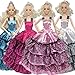 4pcs Barbie Handmade Fashion Wedding Party Gown Dresses for Girl's Birthday Gift Xmas Gift