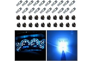 WLJH 74 Led Bulb Dash Lights 3SMD Super Bright T5 2721 37 286 Wedge PC74 Twist Socket Automotive Instrument Panel Gauge Light