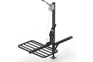 CROSSHIP Truck Hitch Game Carrier Lifting System - Hitch-Mounted Hoist Platform - 360 Degree & Foldable for Safely Load, 250lbc Lift for Truck, Pickups & SUV (Fits 2'')
