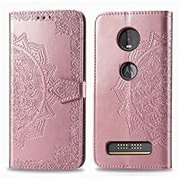 for Motorola Moto Z4 Play Case, Moto Z4 Case Premium PU Leather Case Shock-Absorption Flexible Cell Phone Soft Full-Body Protective Cover Case for Motorola Moto Z4 (Rosegold, Moto Z4 Play/Z4)