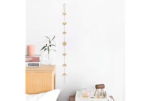OCIOLI Moon Phase Wall Hanging Moon Decor Wall Decorations with Metal Chains for Office Nursery Bedroom Window Decorative Wall Art Ornaments (Gold)