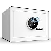 Goldenkey Luxury Jewelry Safe with Fingerprint&Keypad Lock, Document Safe Box with Soft Velvet Lining, Removable Shelf, High Security for Home Office, Hotel, 1.2 Cu.Ft.