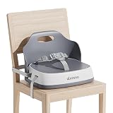 UBRAVOO Baby Booster Seats, Portable High Chairs for Babies and Toddlers, HighChair for Baby from 6 Months to 3 Years, Sitting Up to 15 kg (Grey)