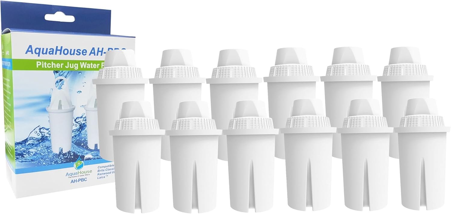 12x AquaHouse AHPBC Compatible Universal Classic Jug Filter for BRITA