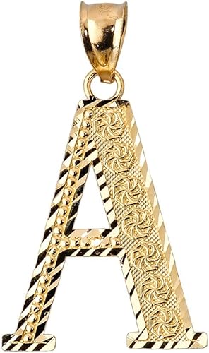 10k Yellow Gold Initial Letter A Charm 