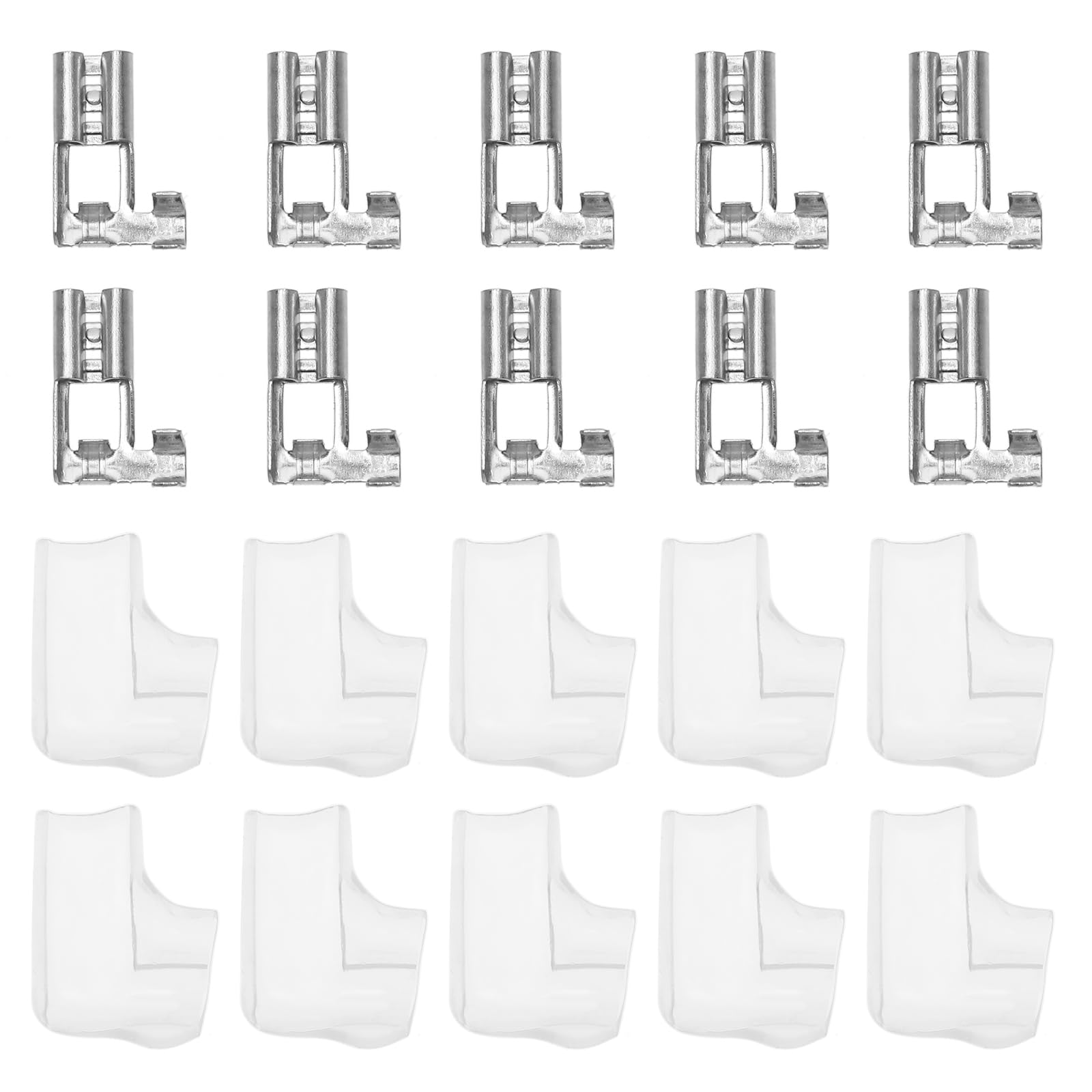 The Lord of the Tools 50PCS 4.8mm Crimp Terminal Spade Connector 90° Angled with 50PCS Insulating Sleeves for Equipment Switch Quad Bike Scooter Boat Household Appliances
