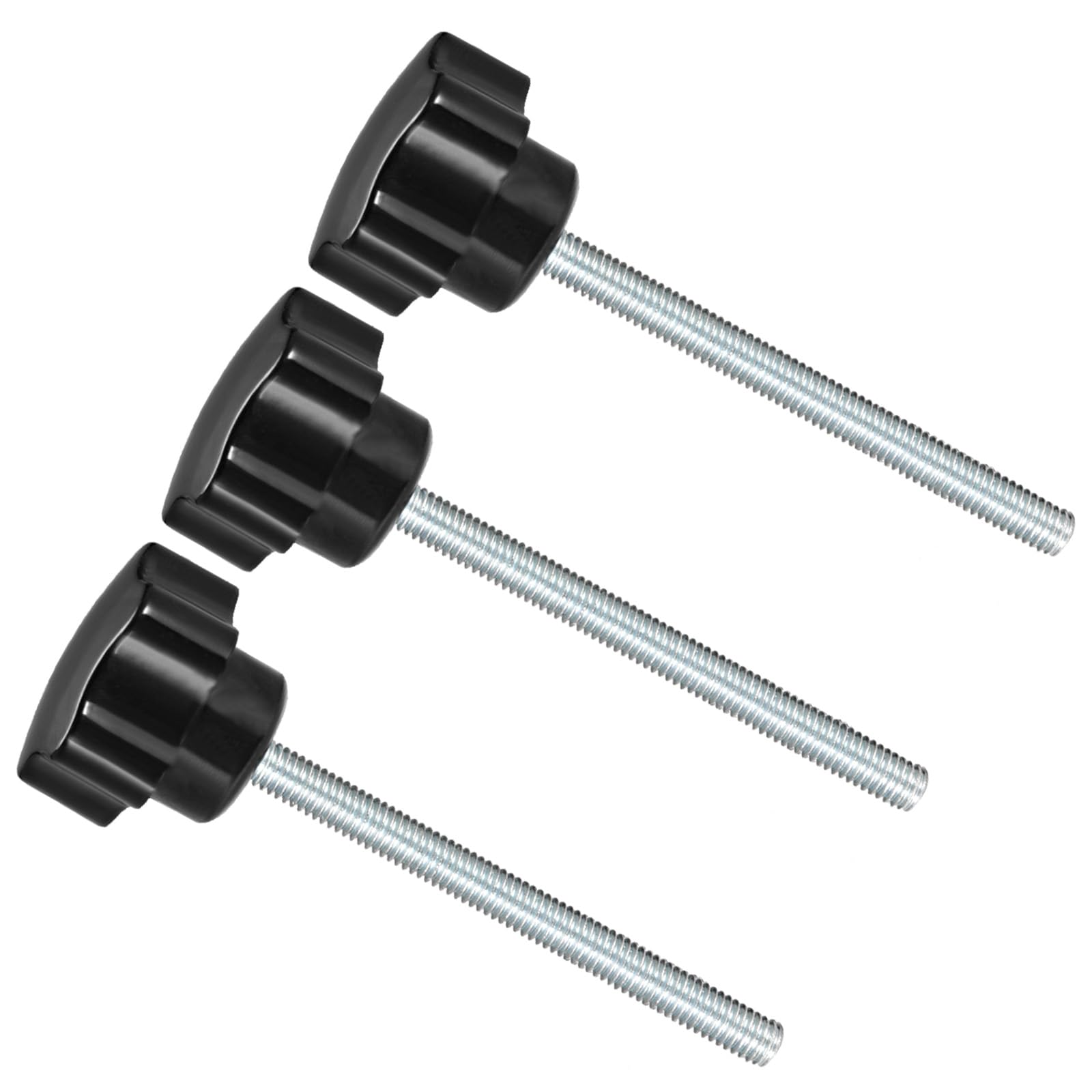 CoCud Star Clamping Knobs, M6 x 70mm Male Thread 30mm Head, Plastic Thumb Screw Grip Hand Knobs Threaded Bolt Black - (Applications: for Lathe Machinery), 3-Pieces