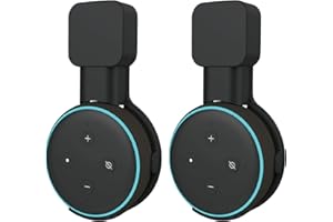 Sintron 2X Wall Mount Holder Black for Echo Dot 3, Smart Home Outlet Wall Mount Stand for Echo Dot 3rd Generation Speaker Holder, Space Saving Accessories Without Messy Wires (2 Pack, Black)
