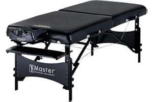 Master Massage 30" Galaxy Professional Portable Massage Table Package with Accessories in Black - Memory Foam Cushioning - Ta