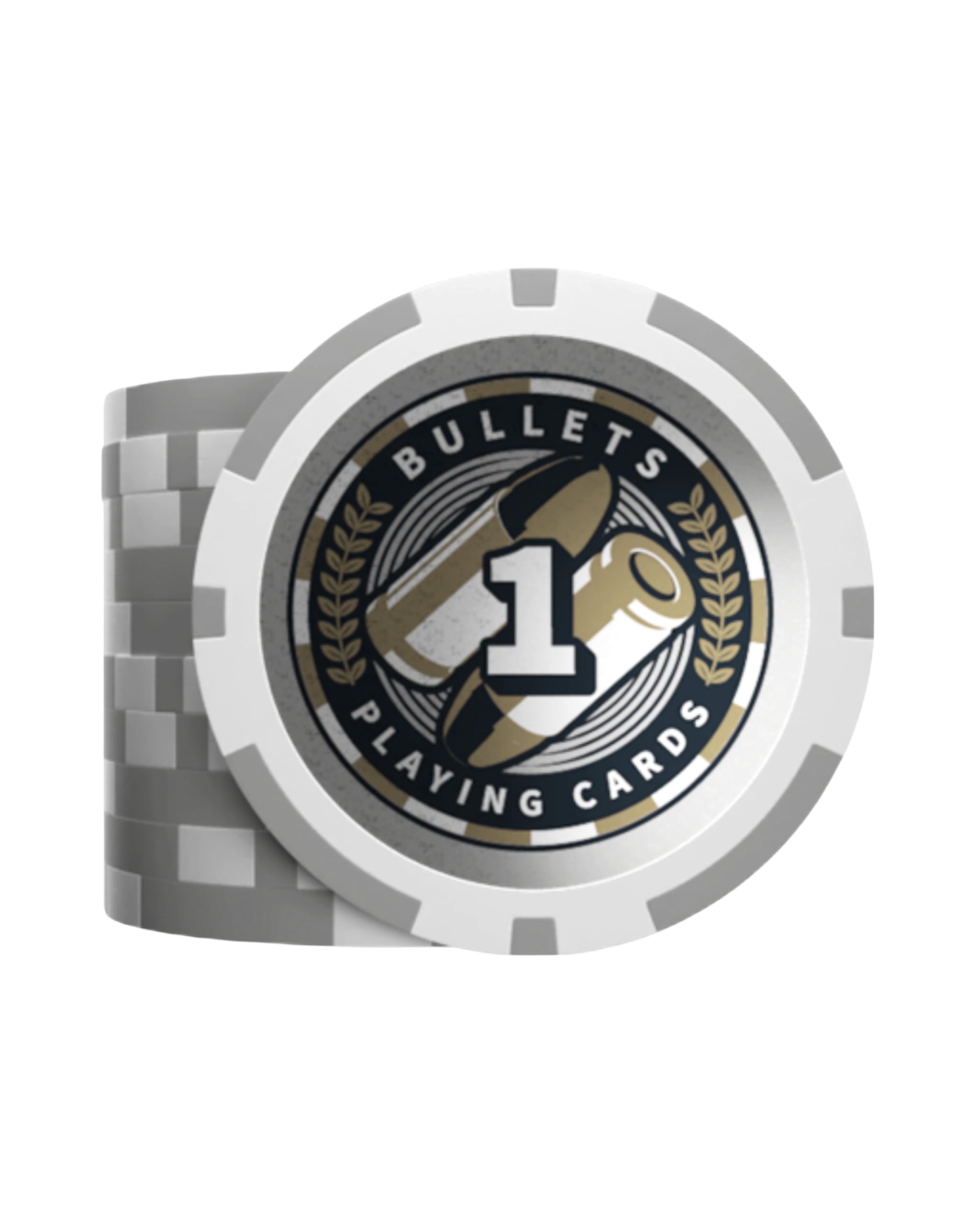 Bullets Playing Cards, Plastic Poker Chips, Christopher with Values, Pack of 25 (Grey (1))