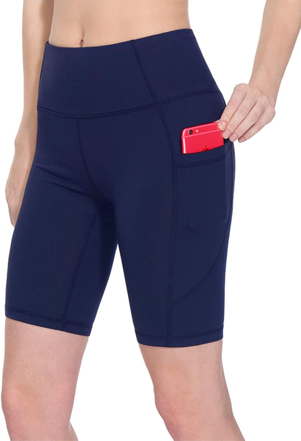 TAIBID Women's High Waist Workout Running Yoga Shorts Side Pockets Tummy Control Athletic Shorts, Size S - XXL: Clothing