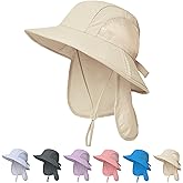 Outdoor Kids Sun Hats with Neck Flap Boys Girls Wide Brim UPF 50+ UV Protection Children Bucket Hat Safari Hat