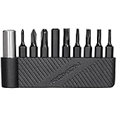 ROXON BITS01 9 pcs bit group set with magnet extended holder to adapt bits | Fit for ROXON KS2E,S804G,S504G,M2,M3 ; Different sizes of screwdriver T8 T6 T10 PH0 PH2