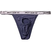 HAVBX Mens Sexy Open Front Underwear High Cut Bikini Briefs T back Sissy Lingerie