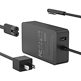 65W Charger Compatible with Microsoft Surface Pro 11, 10, 9, 8, 7+, 7, 6, 5, 4, 3, X, Power Adapter for Windows Surface Laptop 7/6/5/4/3/2/1, Go Tablet, Book 3/2/1, Support 44W, 36W, LED, 10FT