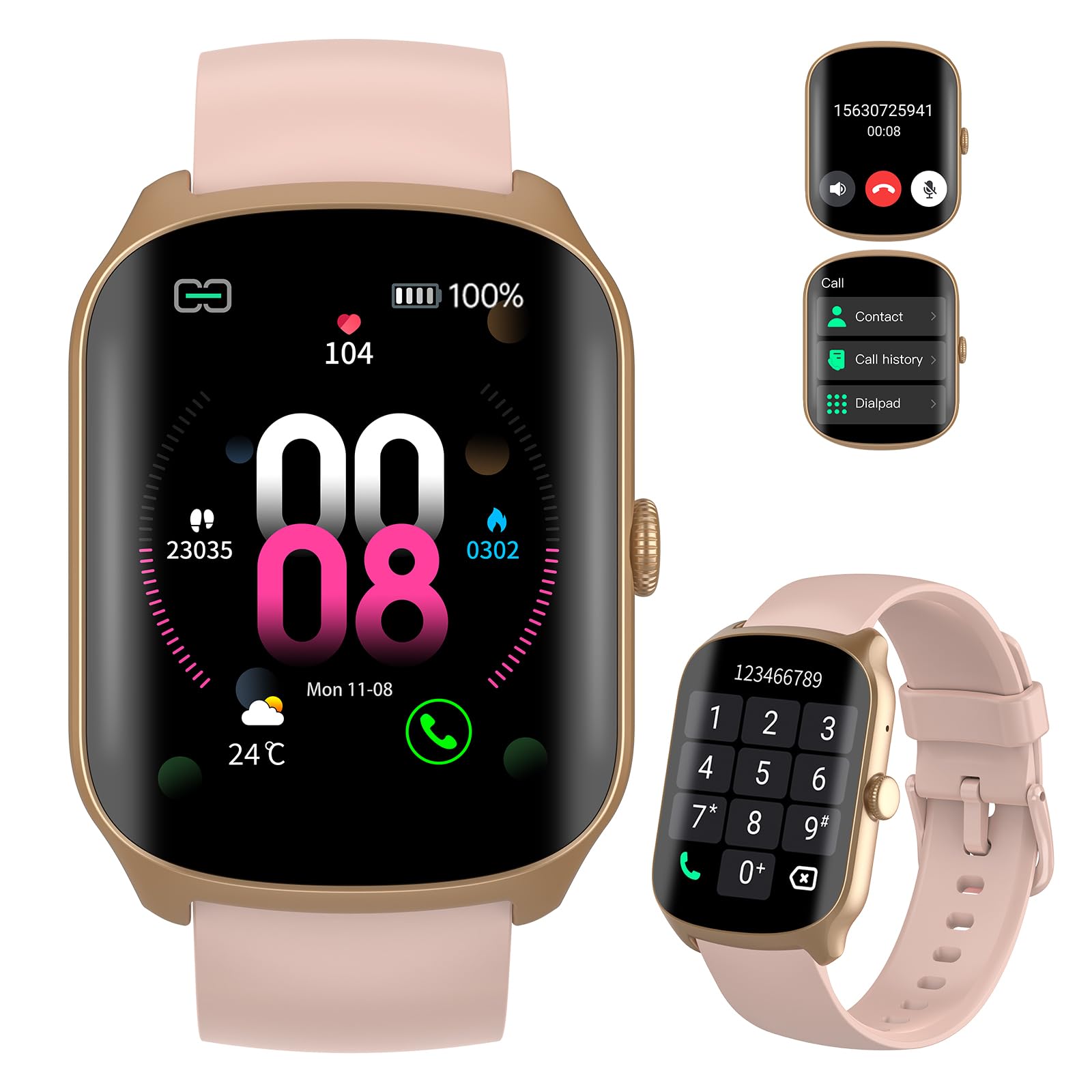 Smart Watch for Men Women, 1.95"HD Curved Screen Smartwatch (Dial/Answer Calls), Heart Rate Sleep Monitor Fitness Smartwatch, 112+Sports Modes Activity Trackers,IP68 Waterproof Watches for Android iOS