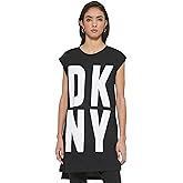 DKNY Women's Sportswear High-Low Logo Tunic Dress