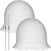Jexine 2 Pcs Highlight Cap, Pre Punched Silicone Caps with Hooks, White | Pull Through Frosting Cap, Ready Made Holes, Hooks Pull Selected Strands, Reusable for Home or Salon Hair Coloring