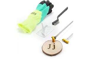 AIMOADO 1 Inch Letter J Branding Iron - Upper and Lower Case 'J' for Branding Steak, Bread, Leather, Hats & Wood Burning | Solid Brass Head with Wood Handle (Alphabet J and j)