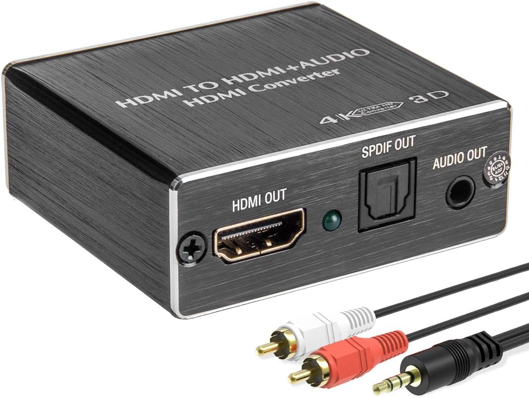 Adaptador divisor HDMI a HDMI + óptico (Toslink) + 0.138 in