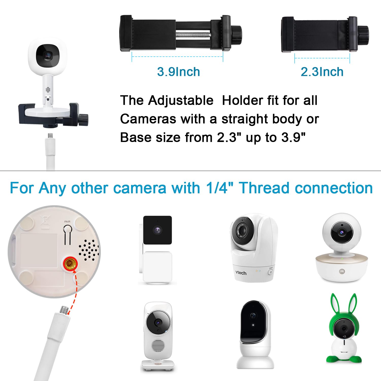 Adjustable Height Baby Monitor Floor Stand Holder for Hellobaby HB6550 HB65/HB66/HB248 Baby Monitor and Also Compatible with The Nanit Pro Smart Monitor & Flex Stand
