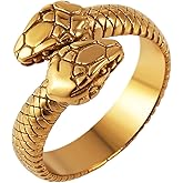 HZMAN Snake Ring Men Women Gothic Jewelry Retro Animal Fashion Personality Stainless Steel Ring