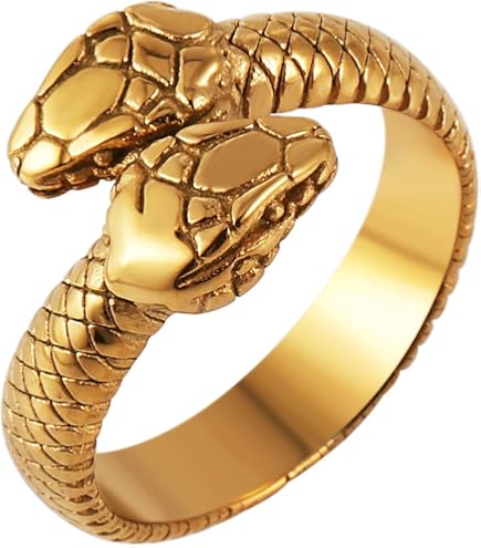 COPPERTIST.WU Ouroboros Ring Brass Snake Serpent Rings Aesthetic