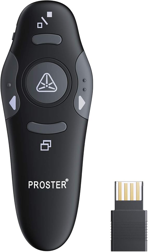 Proster Wireless Presenter Bluetooth 2.4GHz Wireless USB PowerPoint PPT