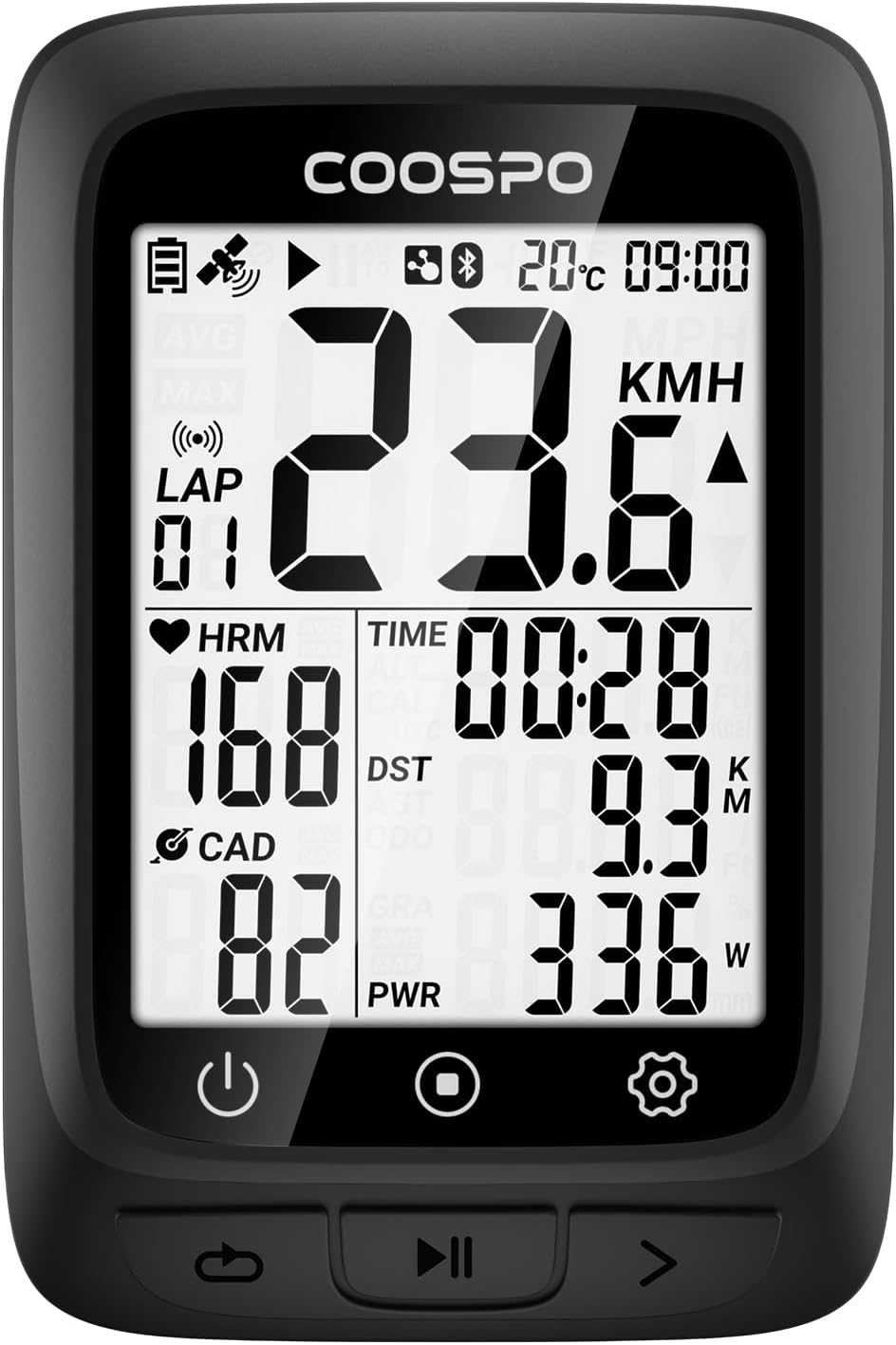 CooSpo BC107 Bike Computer GPS ANT+ Bluetooth 2.4 Screen IP67