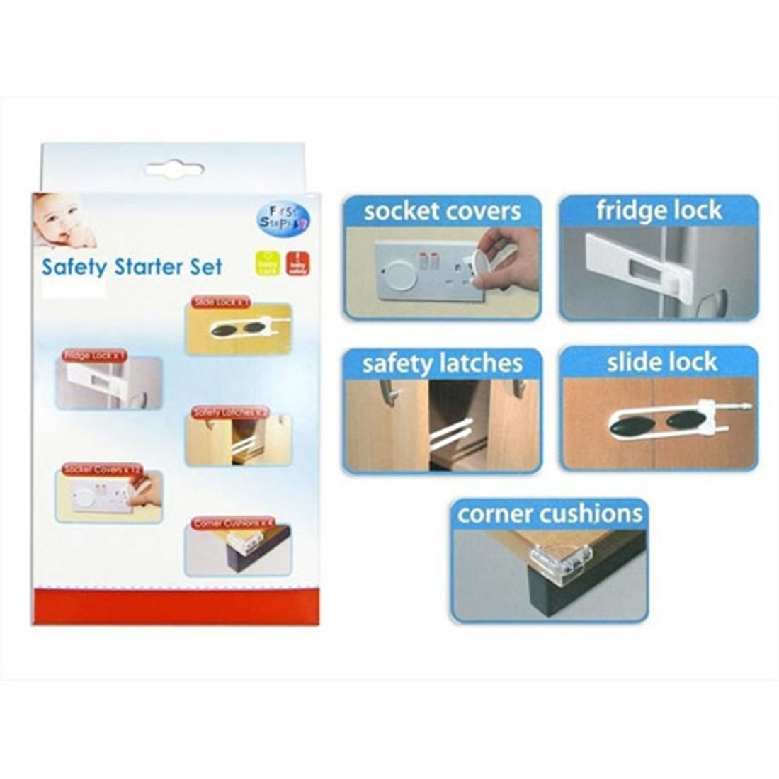 First Steps Childrens Kids Toddler Baby 16 Piece Safety Home Starter Set