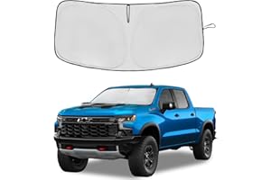 AUYNEAS Windshield Sun Shade for Chevrolet/Chevy Silverado 1500 2019-2024 2025 2026 Front Window Shade Custom Fit Silverado Regular Cab, Crew Cab, Double Cab Sun Visor Foldable Shade Blocks UV Rays