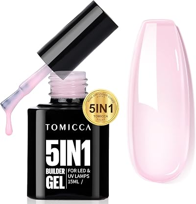 TOMICCA 5-in-1 Builder Gel Baby Pink 15ml for Nails UV/LED Cure