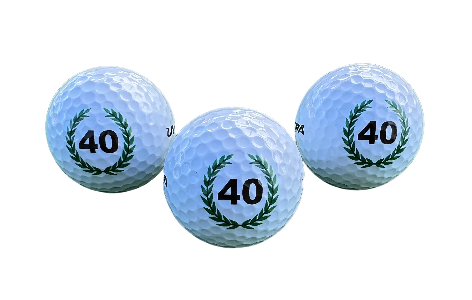 Set of 3 Golf Balls with Happy 40th Birthday Motif in a gift box/Birthday Golf Gift
