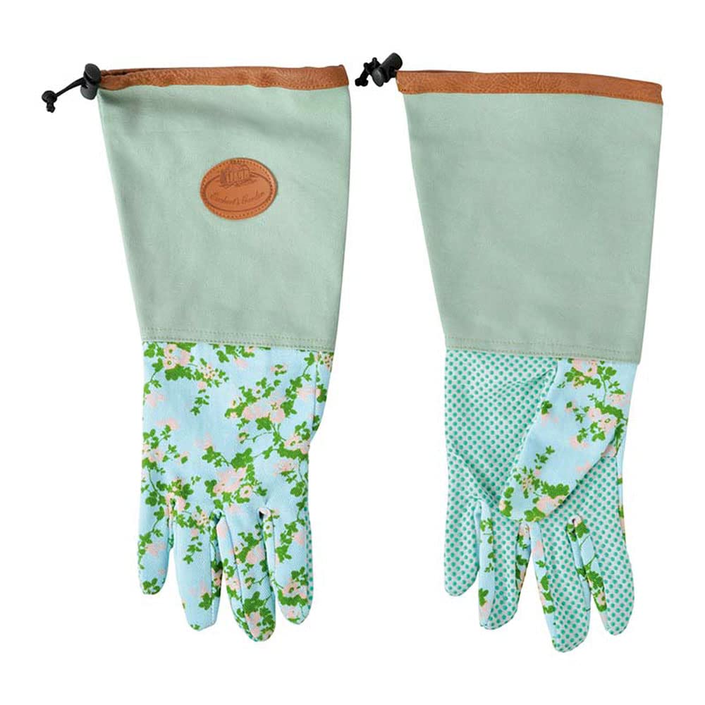 Esschert Design Jute Gloves with Rose Print,