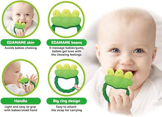 Amazon エジソン 歯がため カミカミベビー えだまめ 3ヶ月から対象 ベビー マタニティ ベビー マタニティ 通販